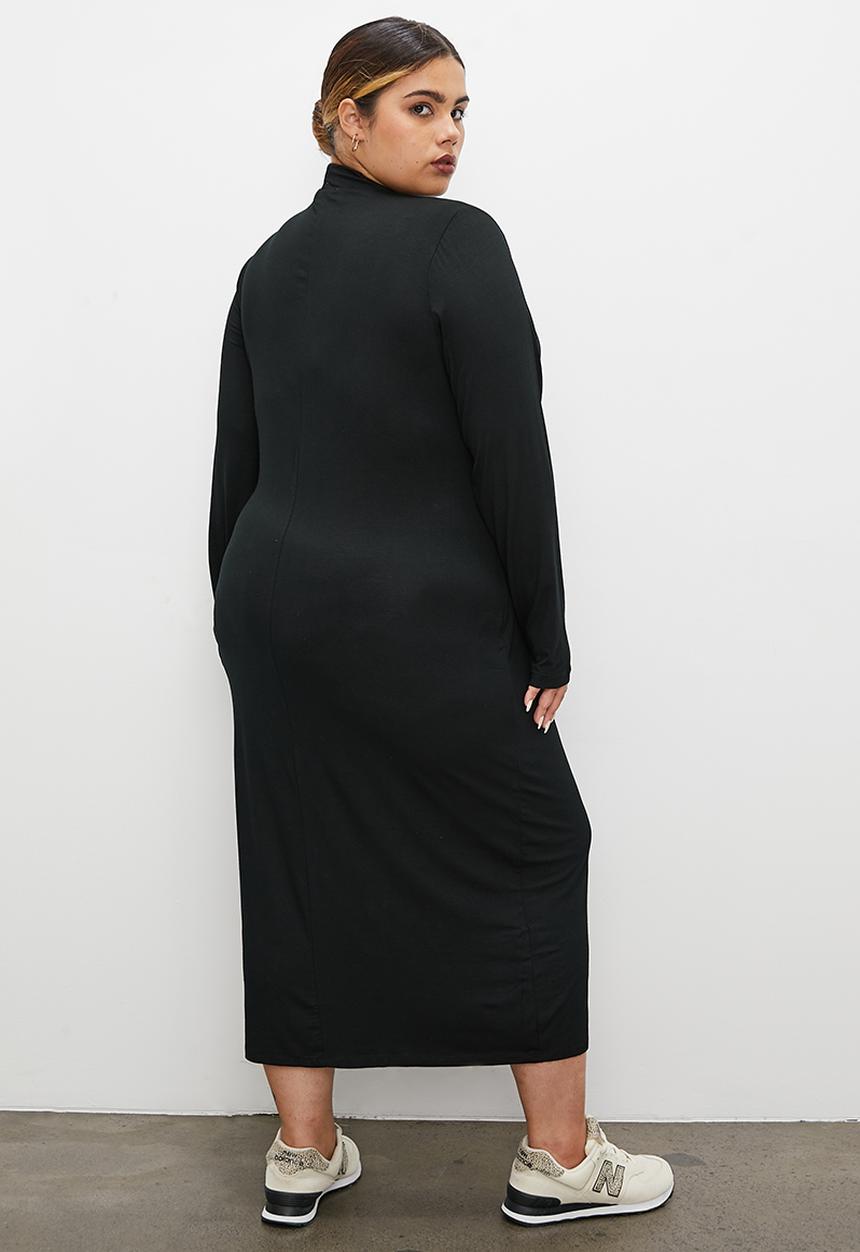 Superbalist - 2 pack turtle neck midi dress - black & neutral