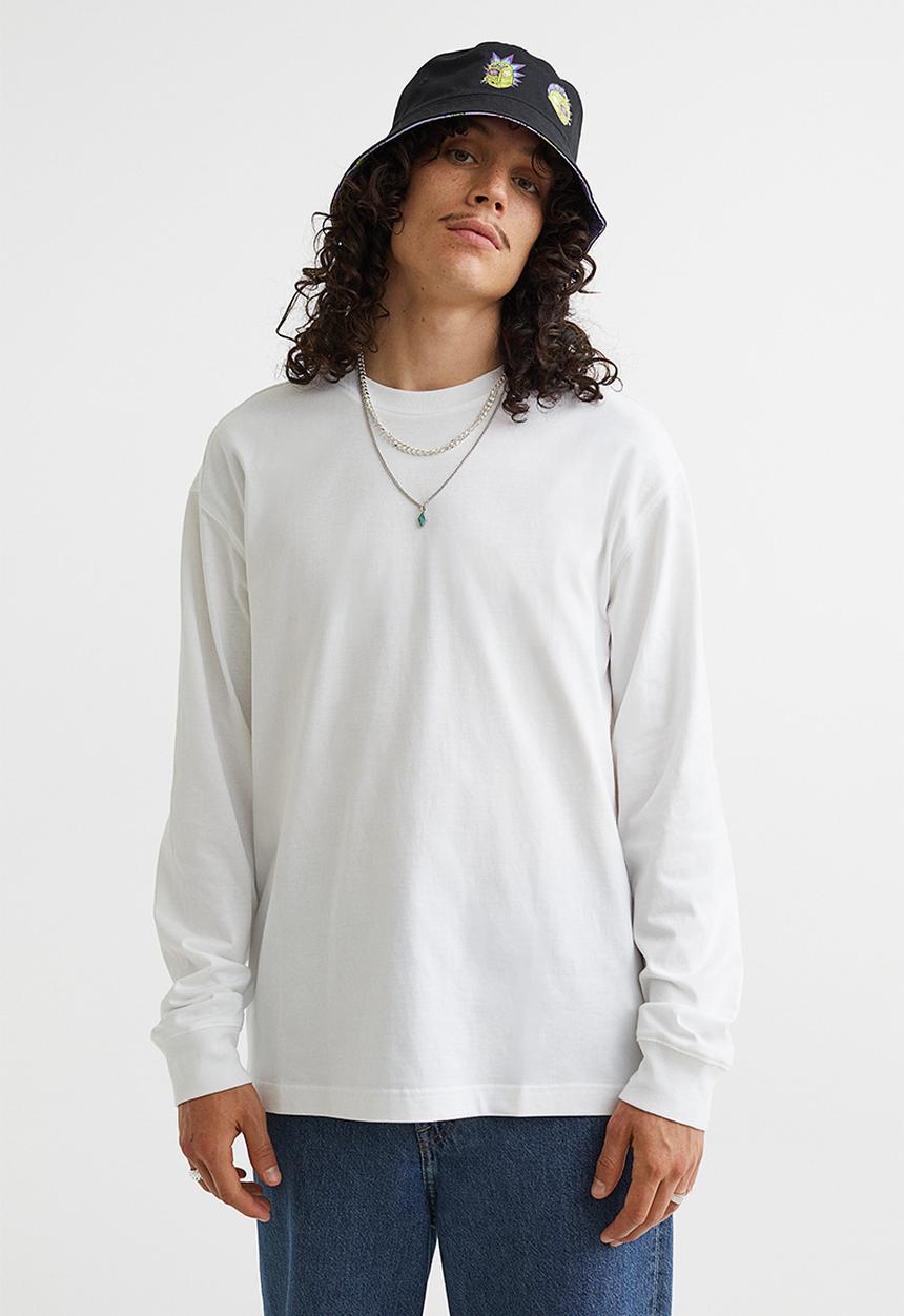 H&M - Relaxed fit jersey top - white
