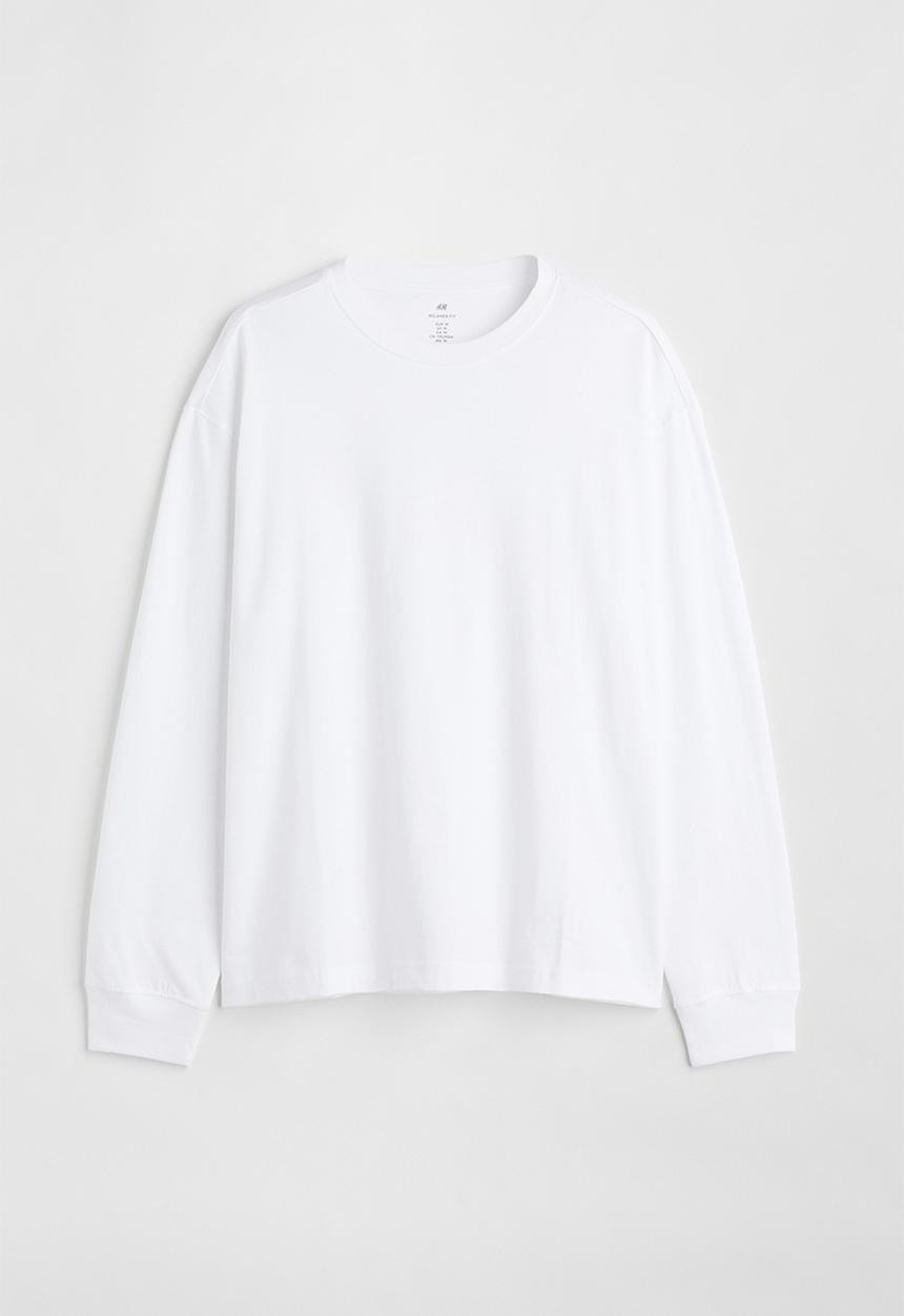 H&M - Relaxed fit jersey top - white