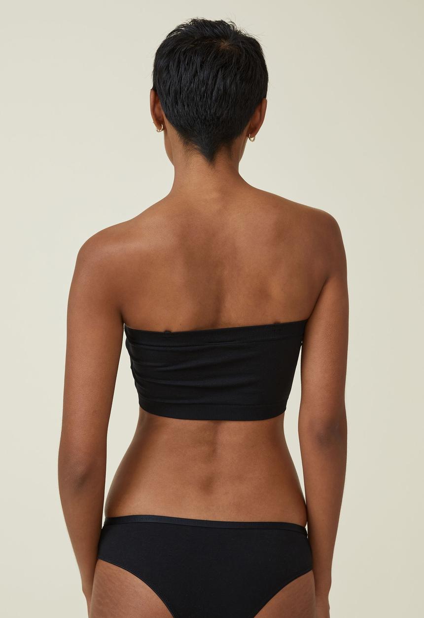 Cotton On - Seamless gathered padded bandeau - black