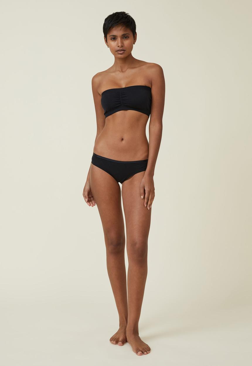 Cotton On - Seamless gathered padded bandeau - black