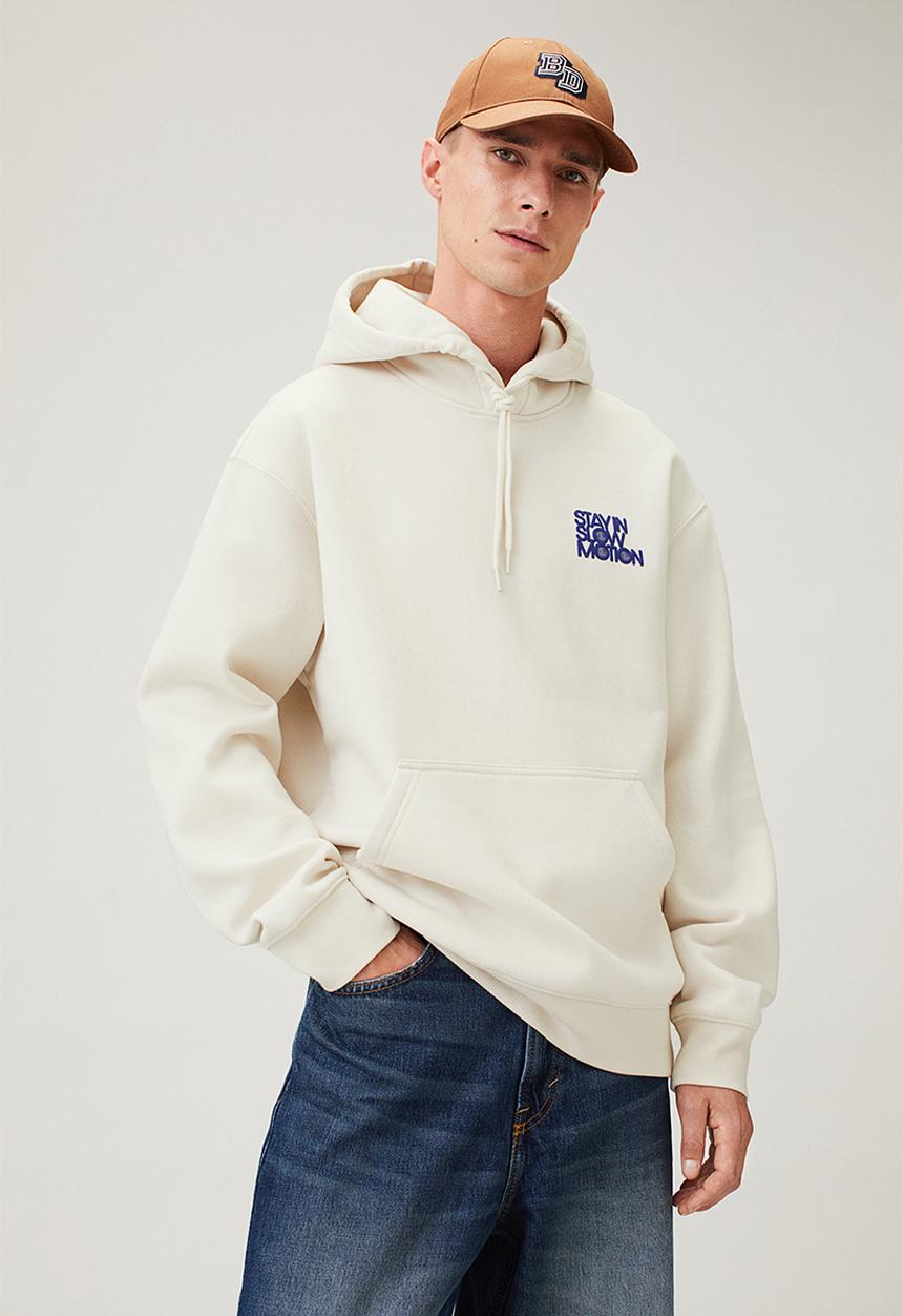 H&M - Relaxed fit hoodie - light beige/slow motion