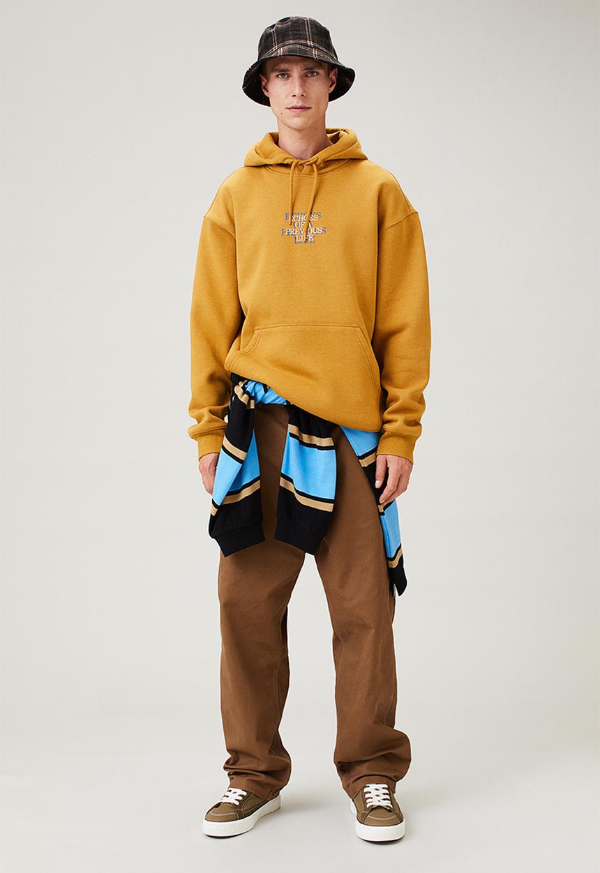 H&M - Relaxed fit hoodie - mustard yellow/echoes