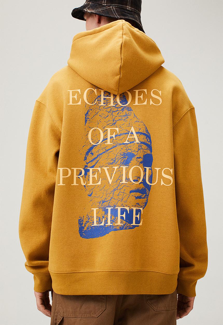 H&M - Relaxed fit hoodie - mustard yellow/echoes