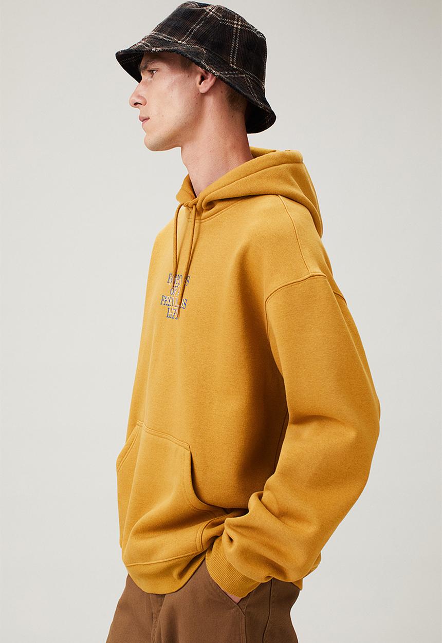 H&M - Relaxed fit hoodie - mustard yellow/echoes