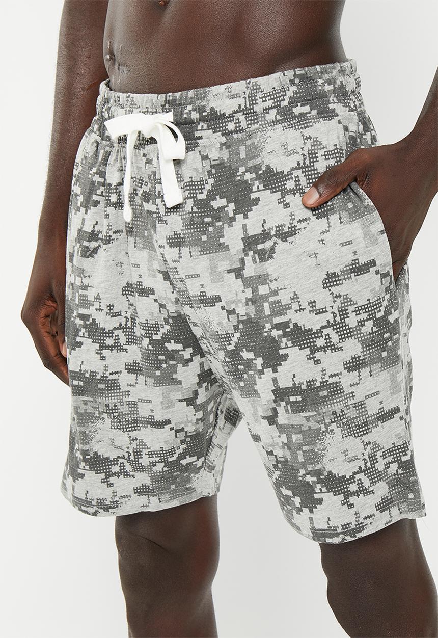 Superbalist - Printed knit regular fit lounge short - grey