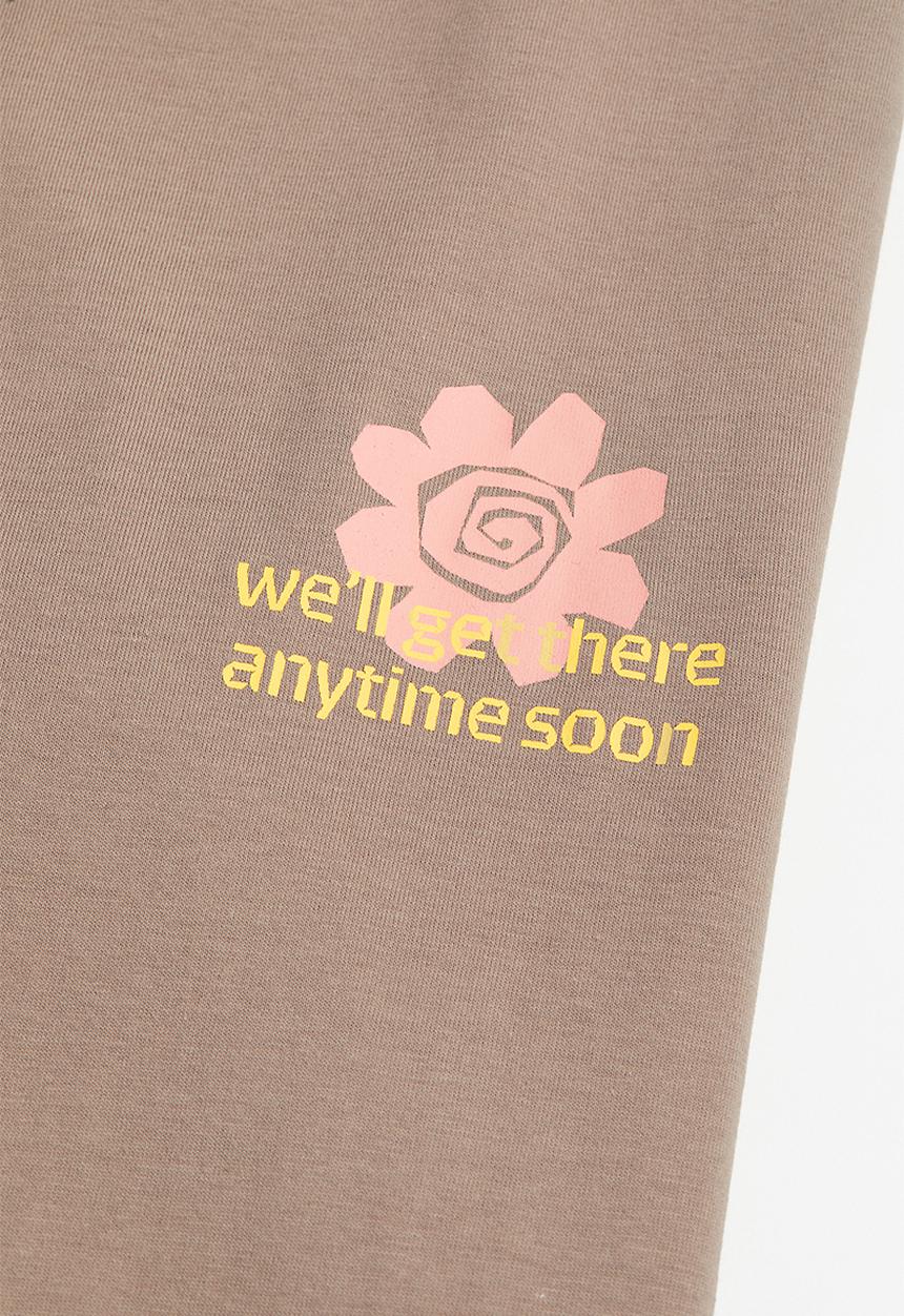 H&M - Relaxed fit cotton T-shirt - dark beige/flower