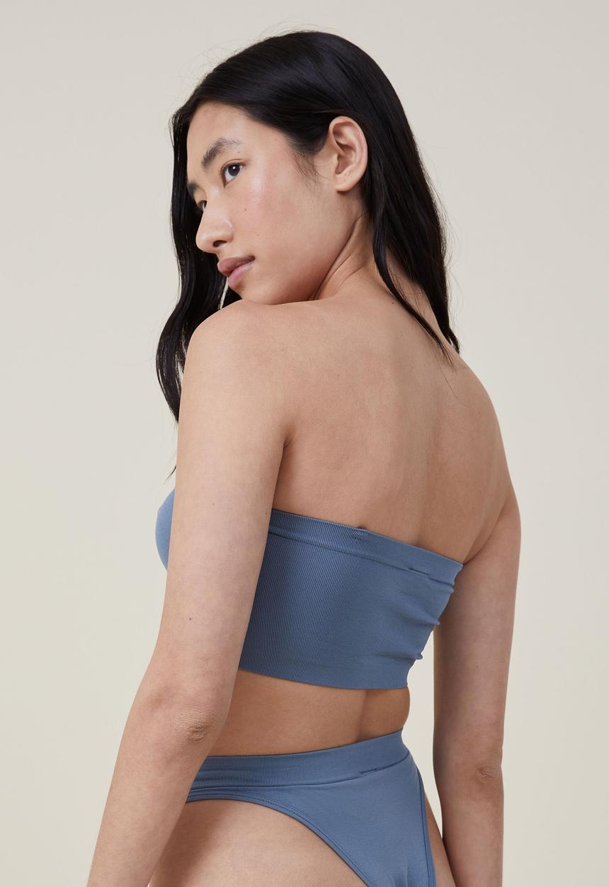 Cotton On - Seamless gathered padded bandeau - tidal teal