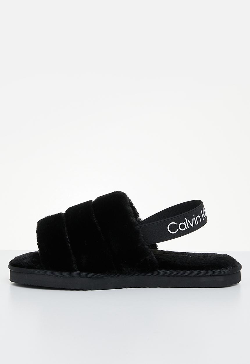 Calvin Klein - Home slipper faux fur elastic - black