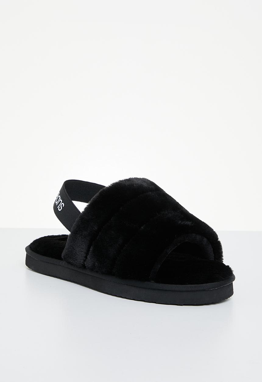 Calvin Klein - Home slipper faux fur elastic - black