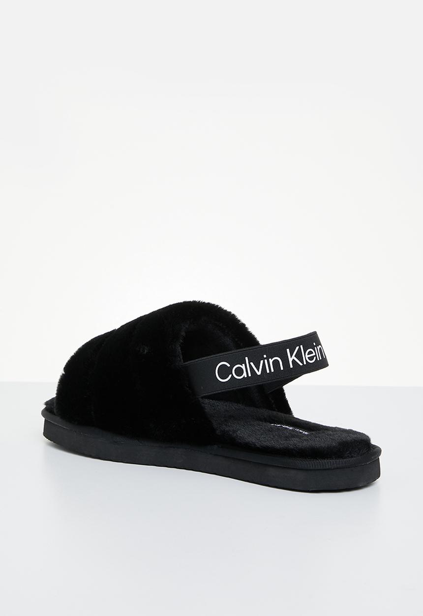 Calvin Klein - Home slipper faux fur elastic - black