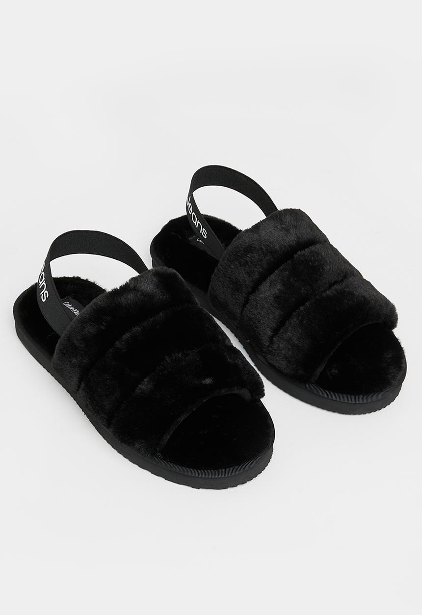Calvin Klein - Home slipper faux fur elastic - black