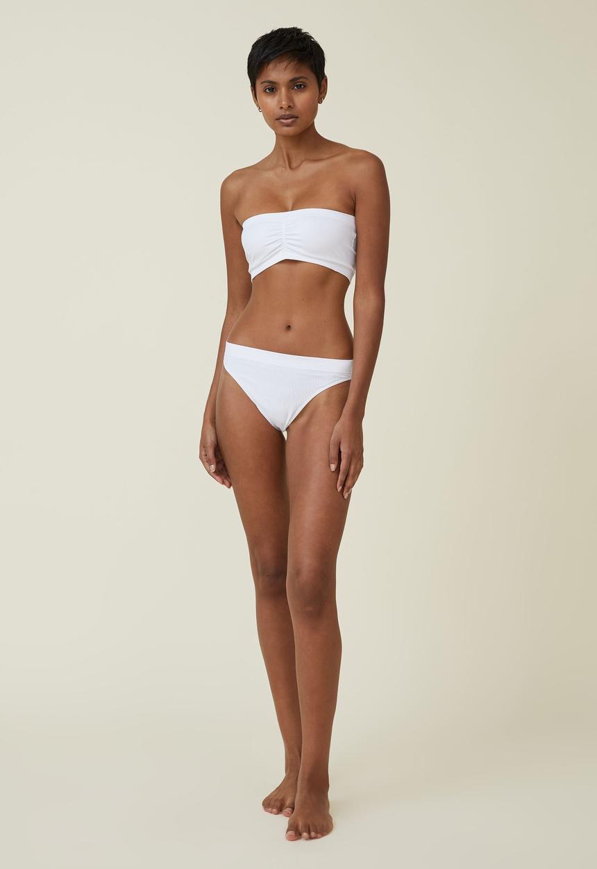 Cotton On - Seamless gathered padded bandeau - white