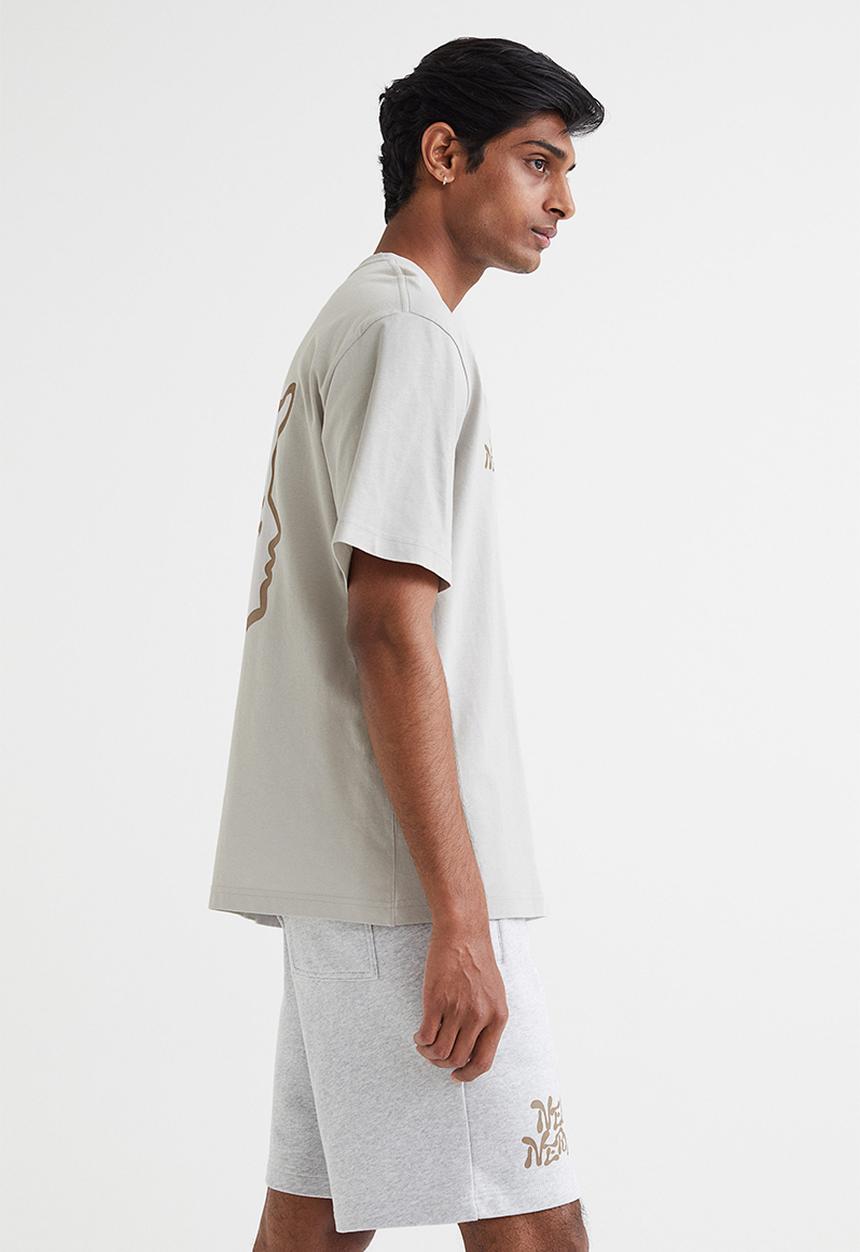 H&M - Relaxed fit cotton T-shirt - light grey/new nerve