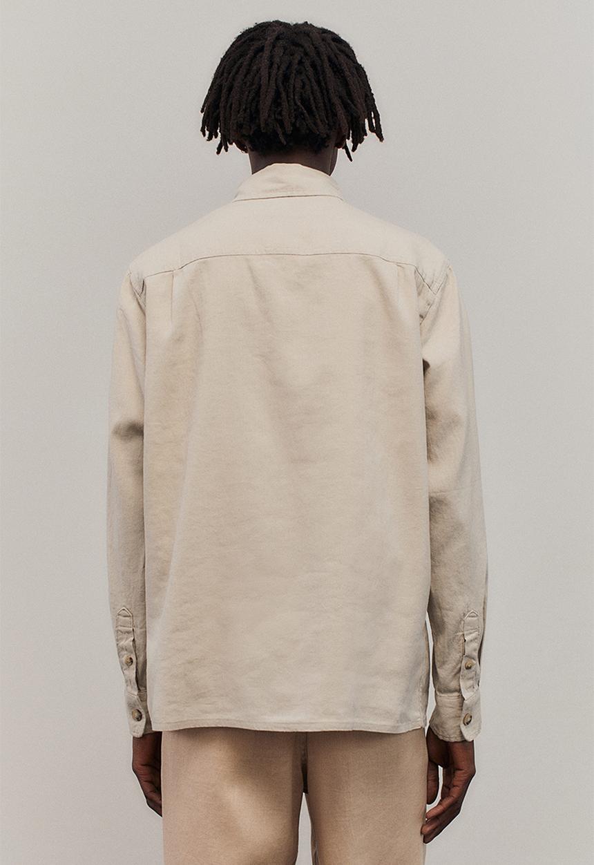 H&M - Regular fit linen-blend overshirt - light greige