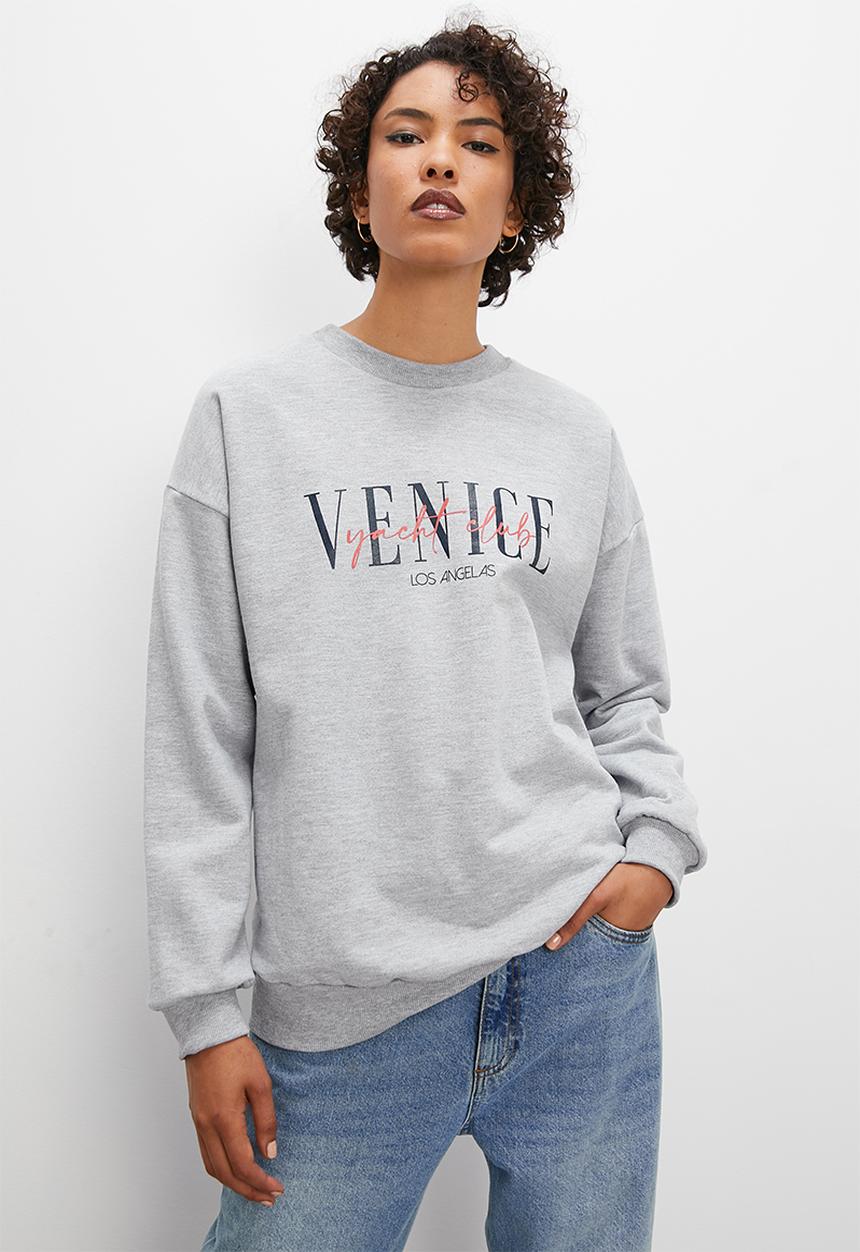 Superbalist - Tonal graphic - gey melange