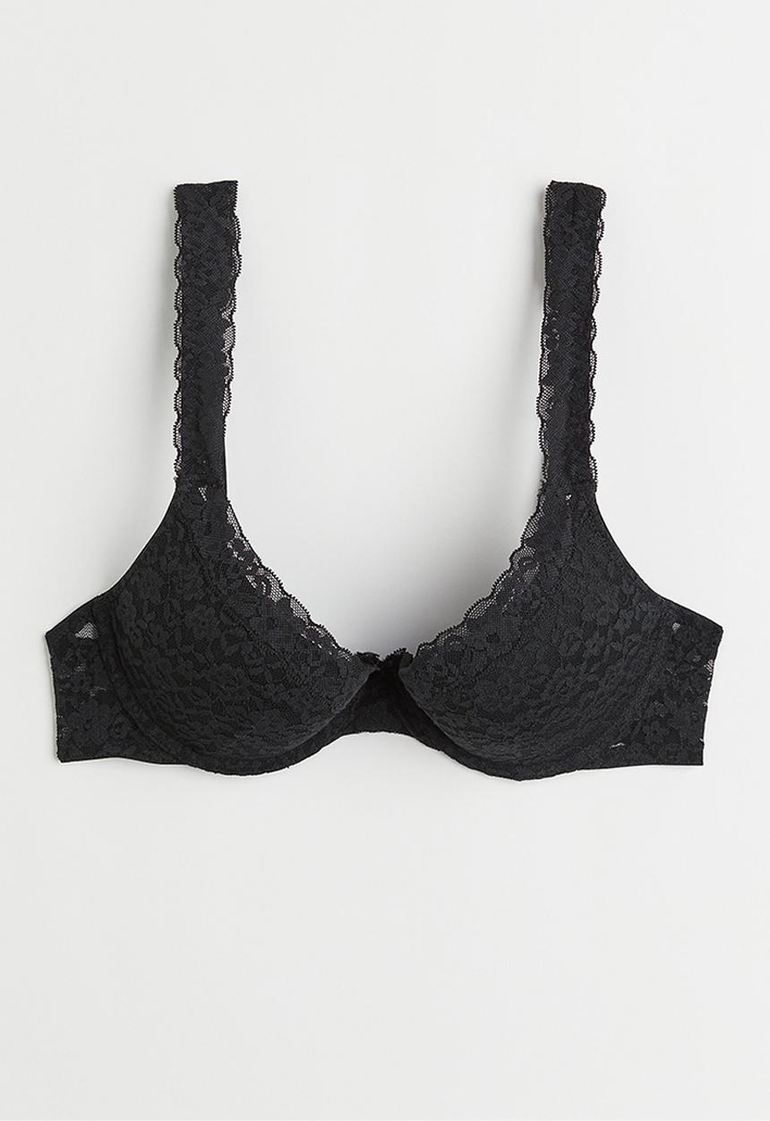 H&M - Lace push-up bra - black