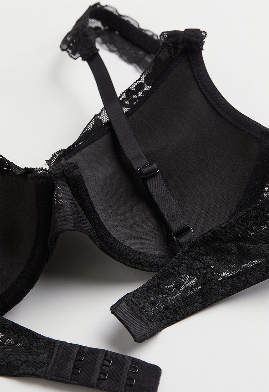 H&M - Lace push-up bra - black