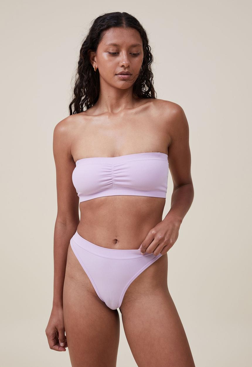 Cotton On - Seamless high cut g-string brief - orchid bloom