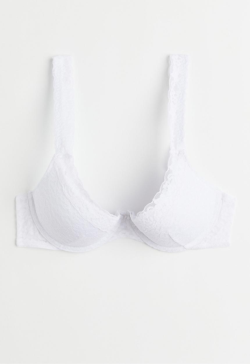 H&M - Lace push-up bra - white