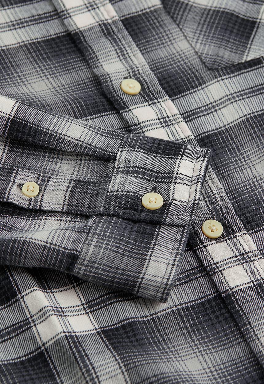 H&M - Relaxed fit twill shirt - dark grey & white checked