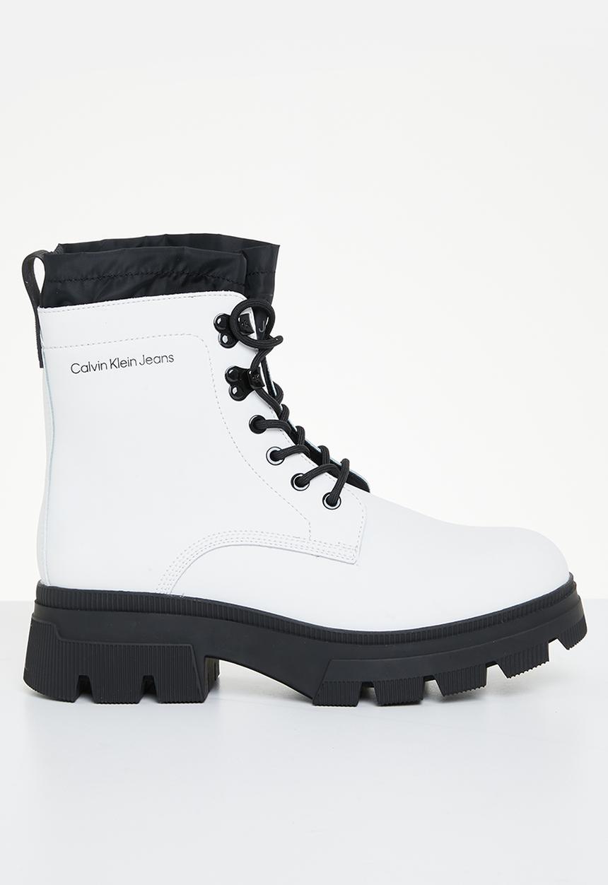 Calvin Klein - Chunky combat laceup hiking - bright white