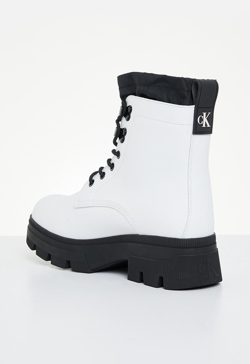 Calvin Klein - Chunky combat laceup hiking - bright white