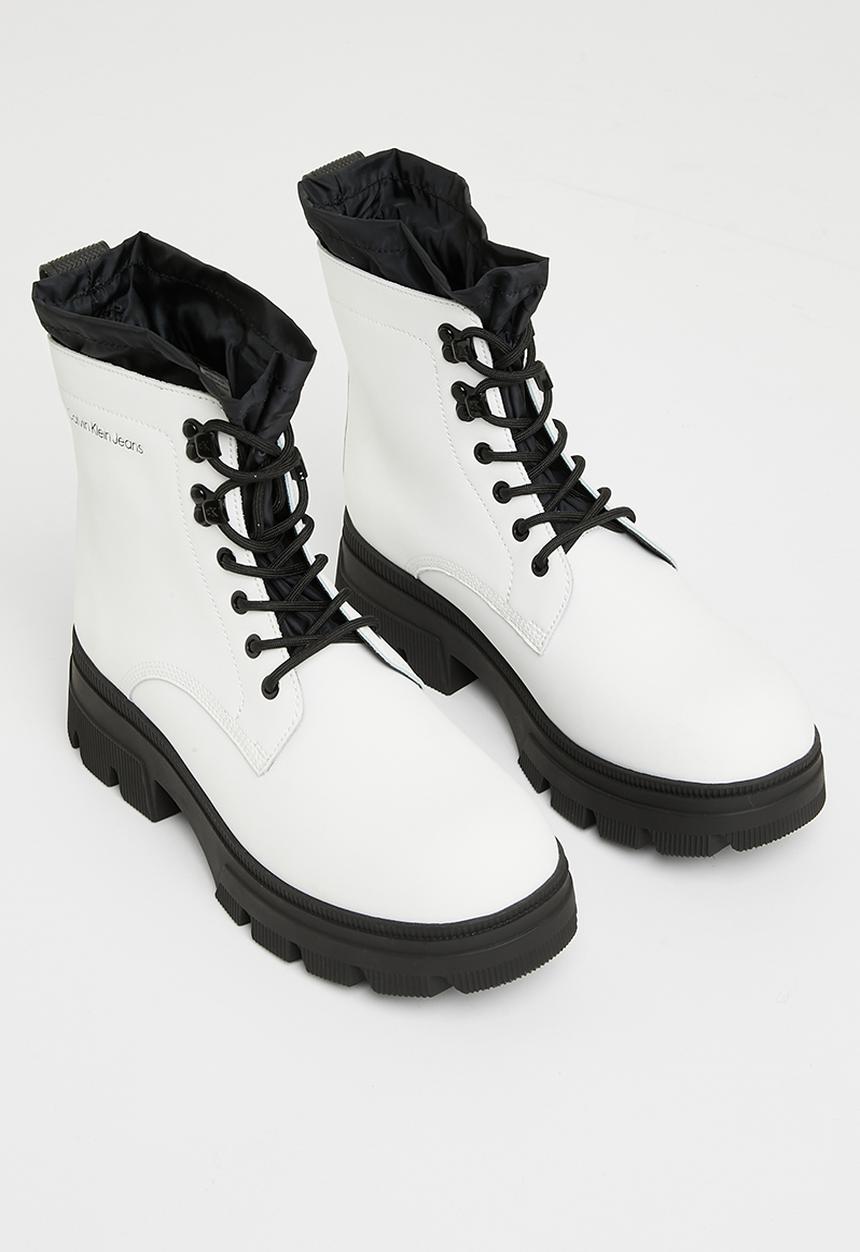 Calvin Klein - Chunky combat laceup hiking - bright white