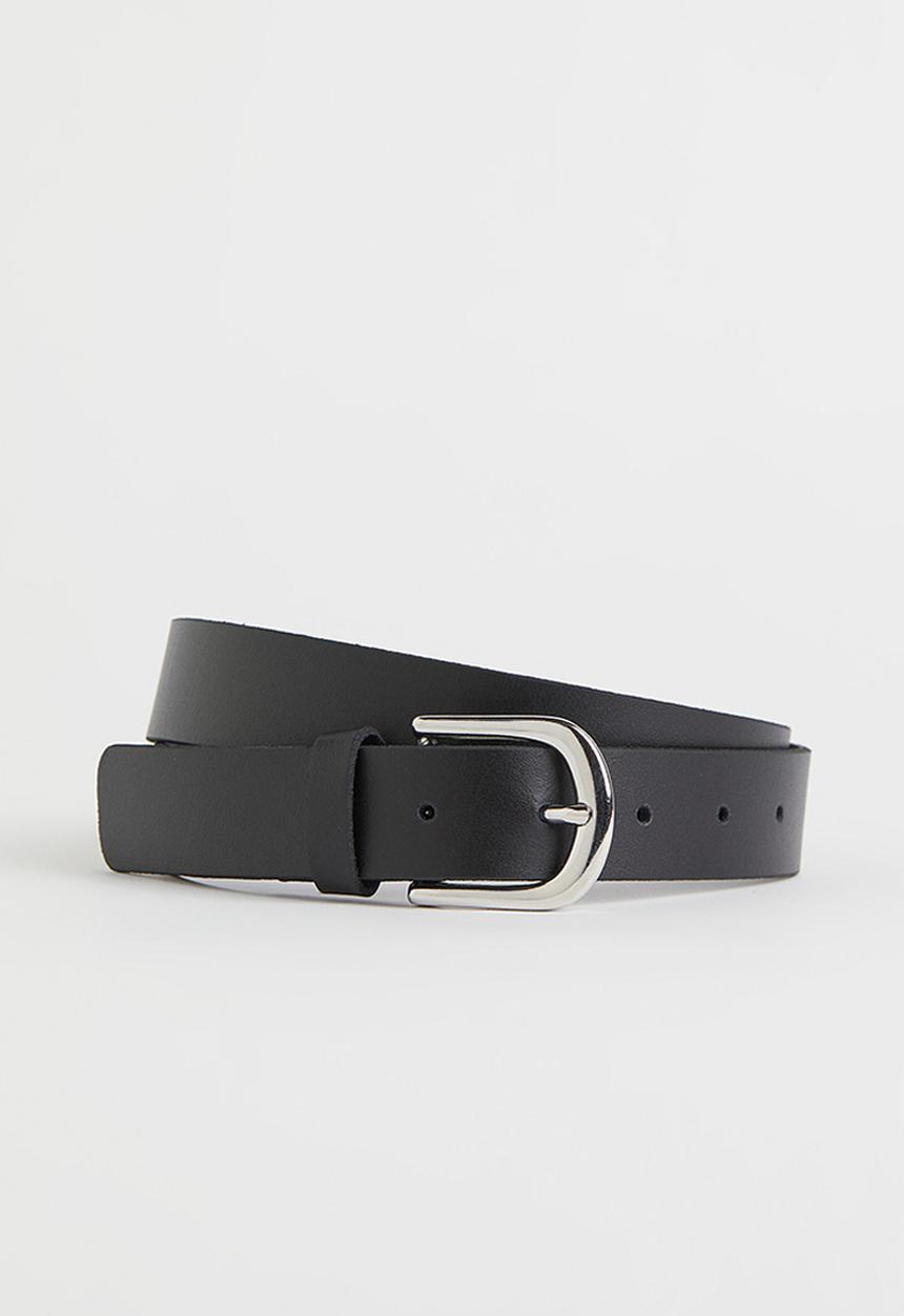 H&M - Leather belt - black