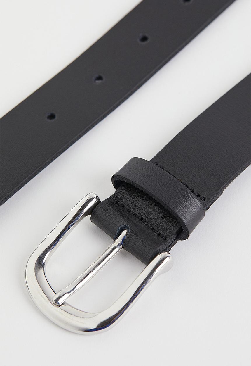 H&M - Leather belt - black