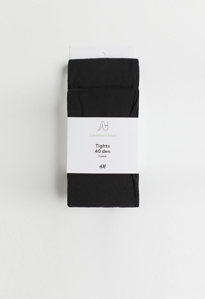 H&M - 2 Pack 40 denier tights - black