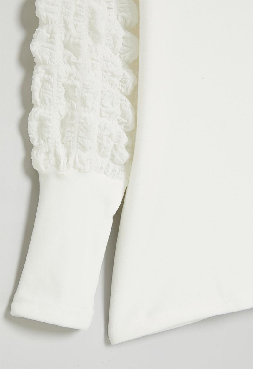 Pop Candy - Girls puff sleeve top - white