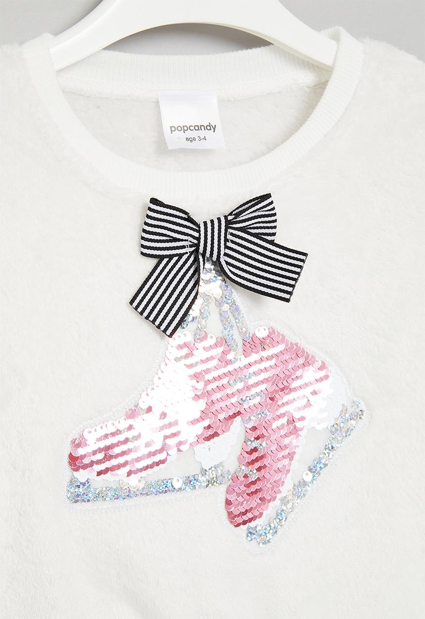 Pop Candy - Girls sweatshirt with bow - white