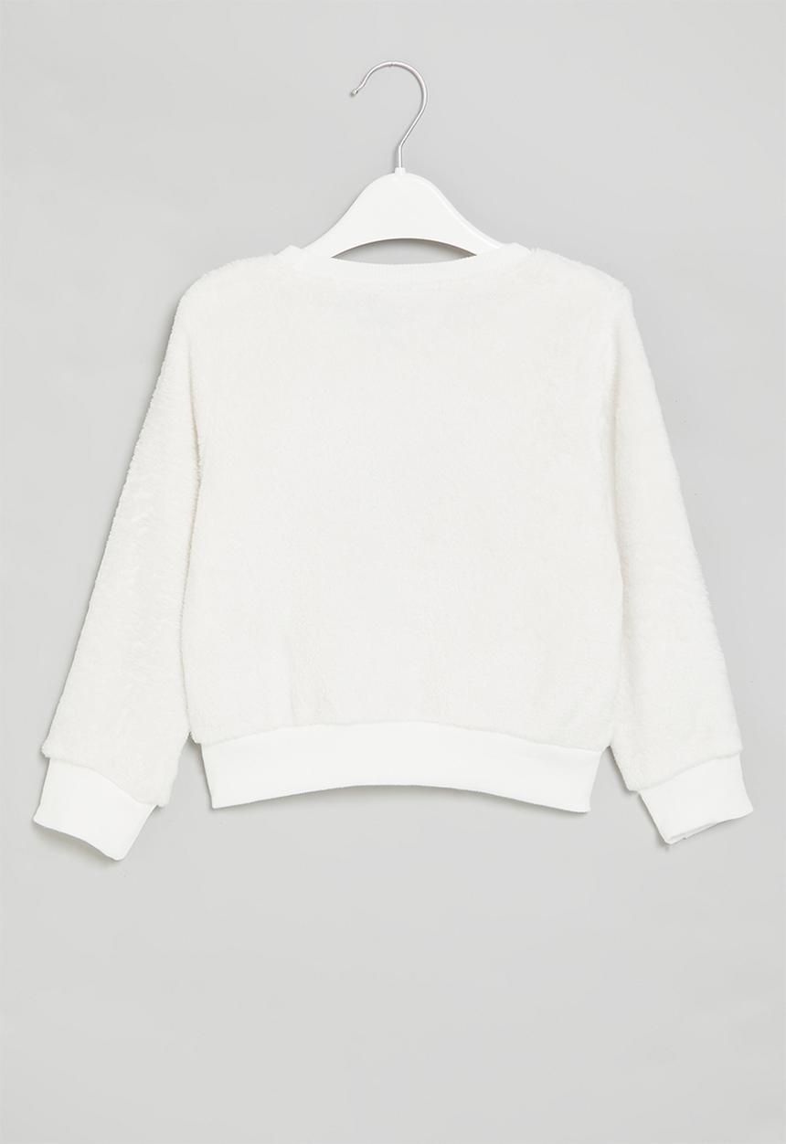 Pop Candy - Girls sweatshirt with bow - white