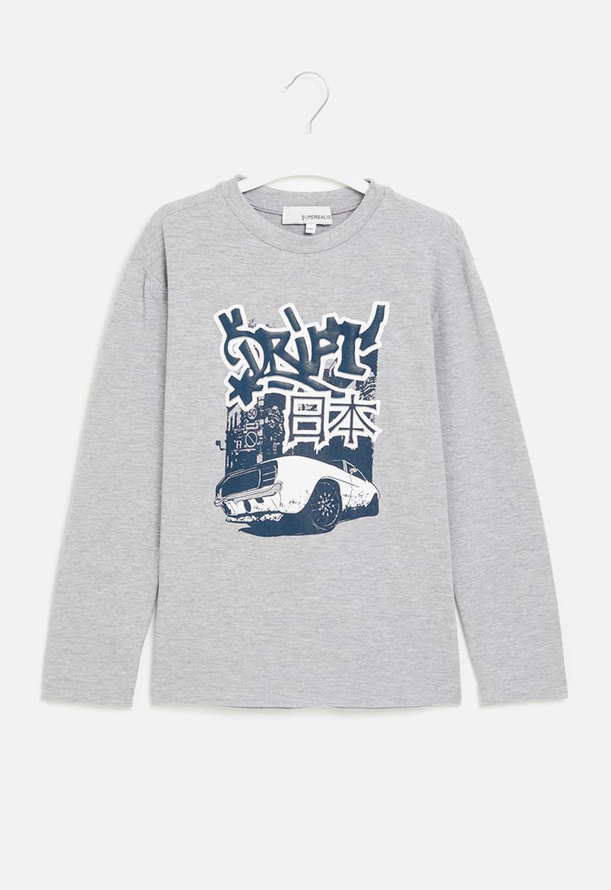 Superbalist - Boys graphic long sleeve  tee - grey 