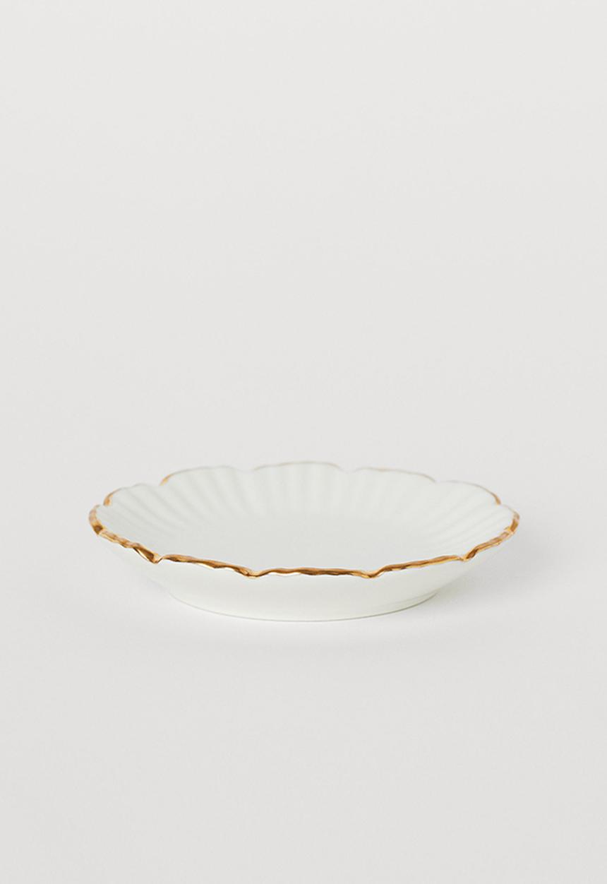 H&M - Porcelain mini plate - white/multi