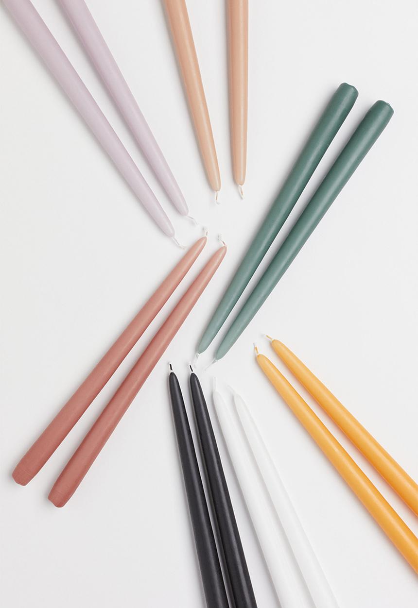 H&M - 2-pack tapered candles - white