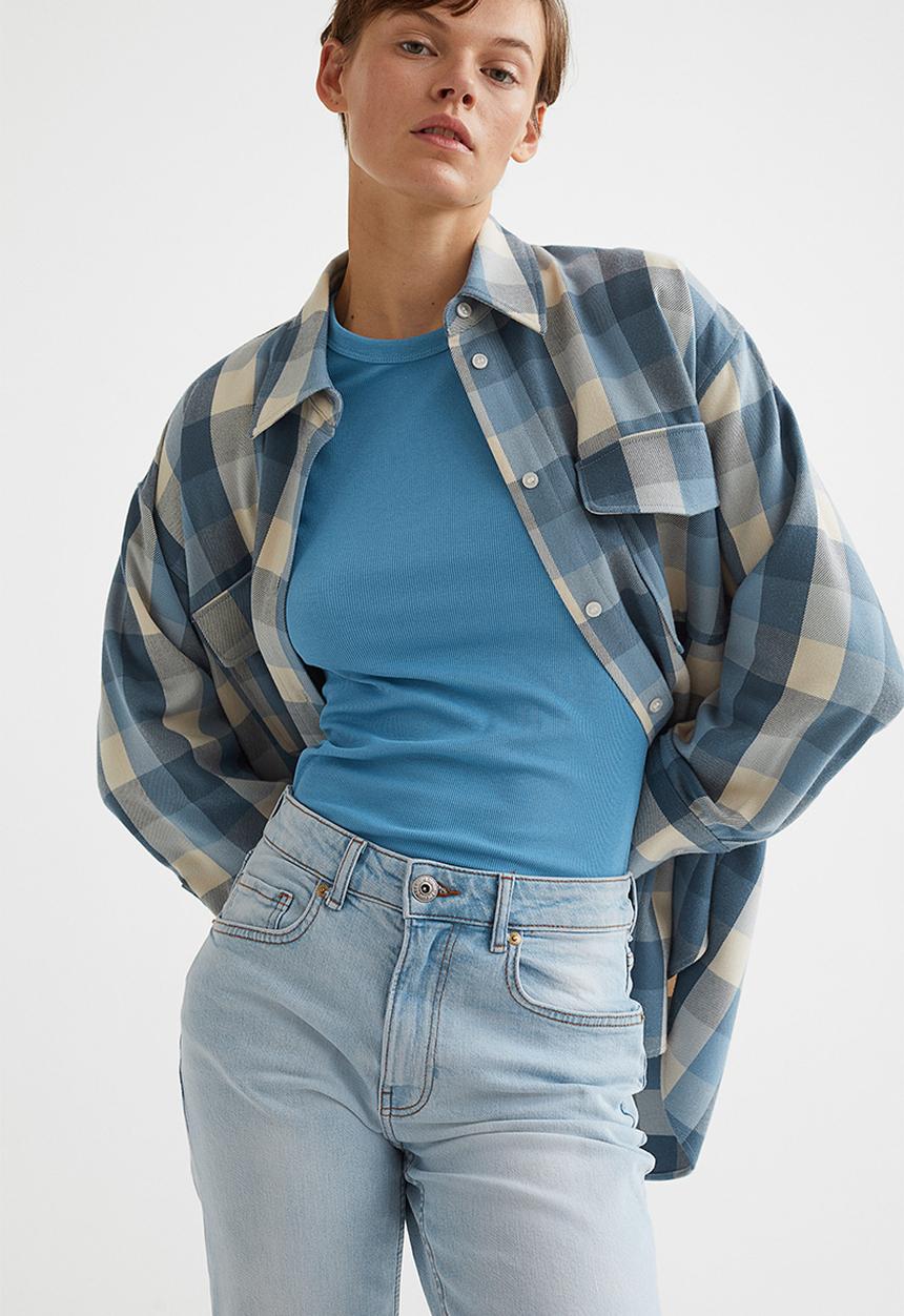H&M - Ribbed modal-blend top - blue