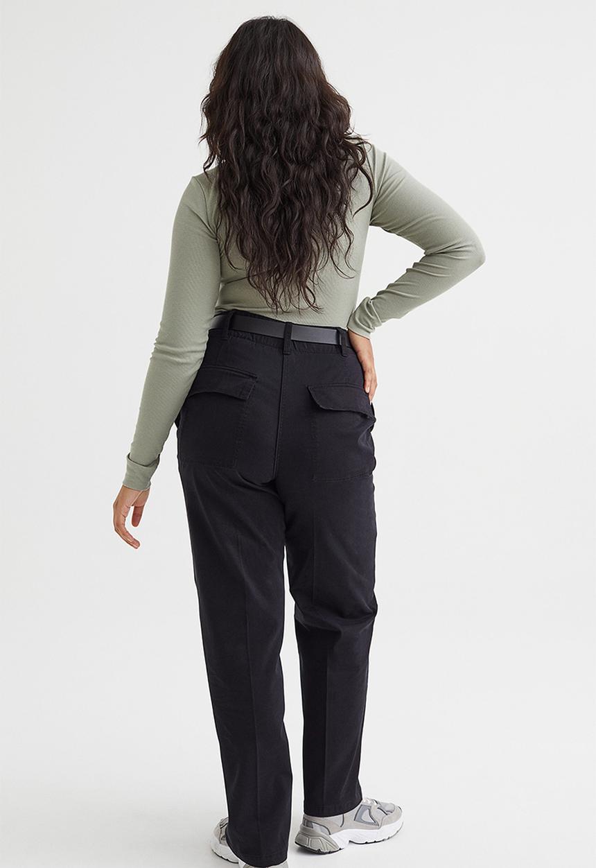 H&M - Ribbed modal-blend top - light khaki green