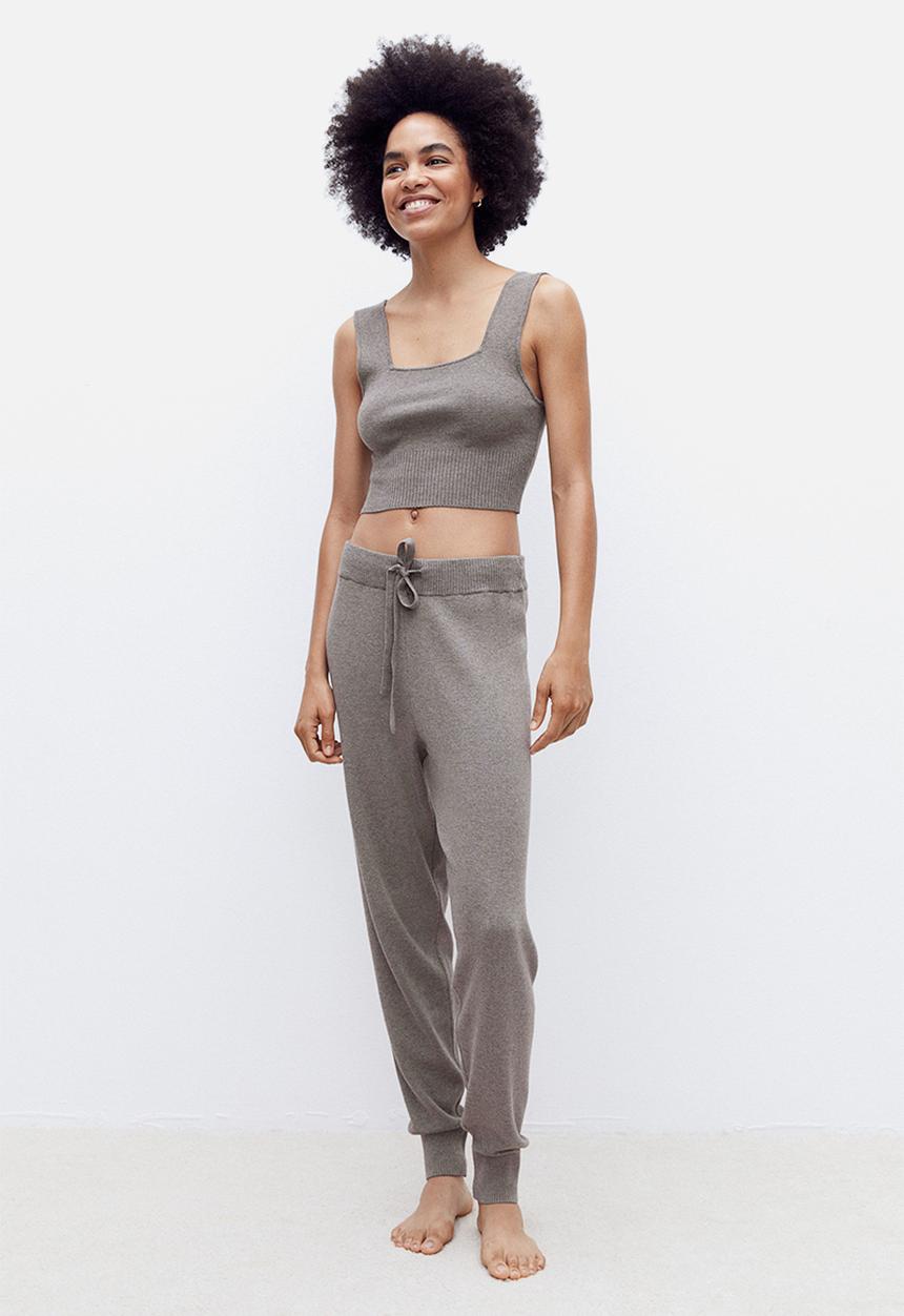 H&M - Knitted joggers - dark greige