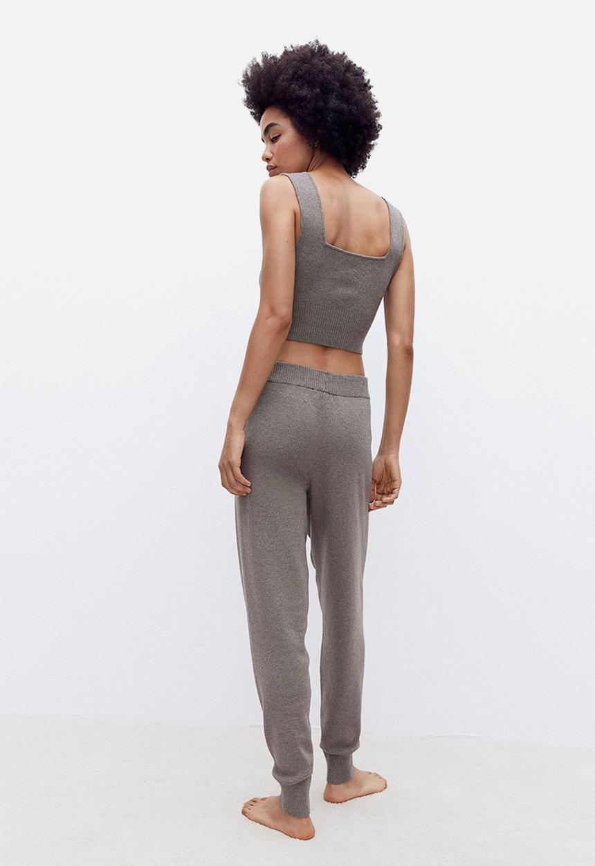 H&M - Knitted joggers - dark greige