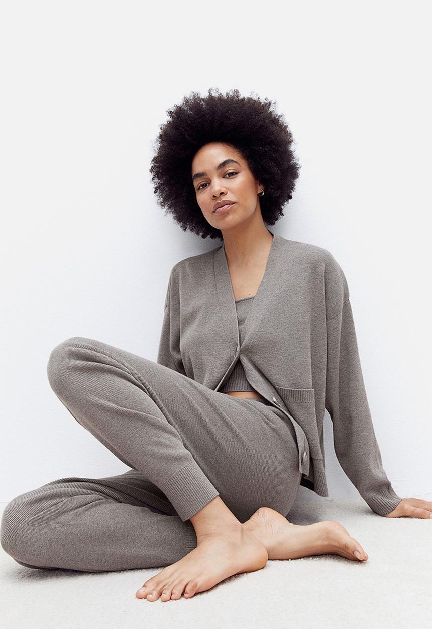 H&M - Knitted joggers - dark greige
