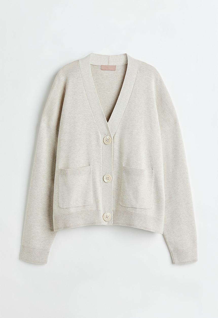 H&M - Fine-knit cardigan - light beige