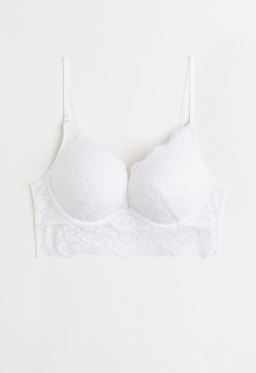 H&M - Lace super push-up bralette - white