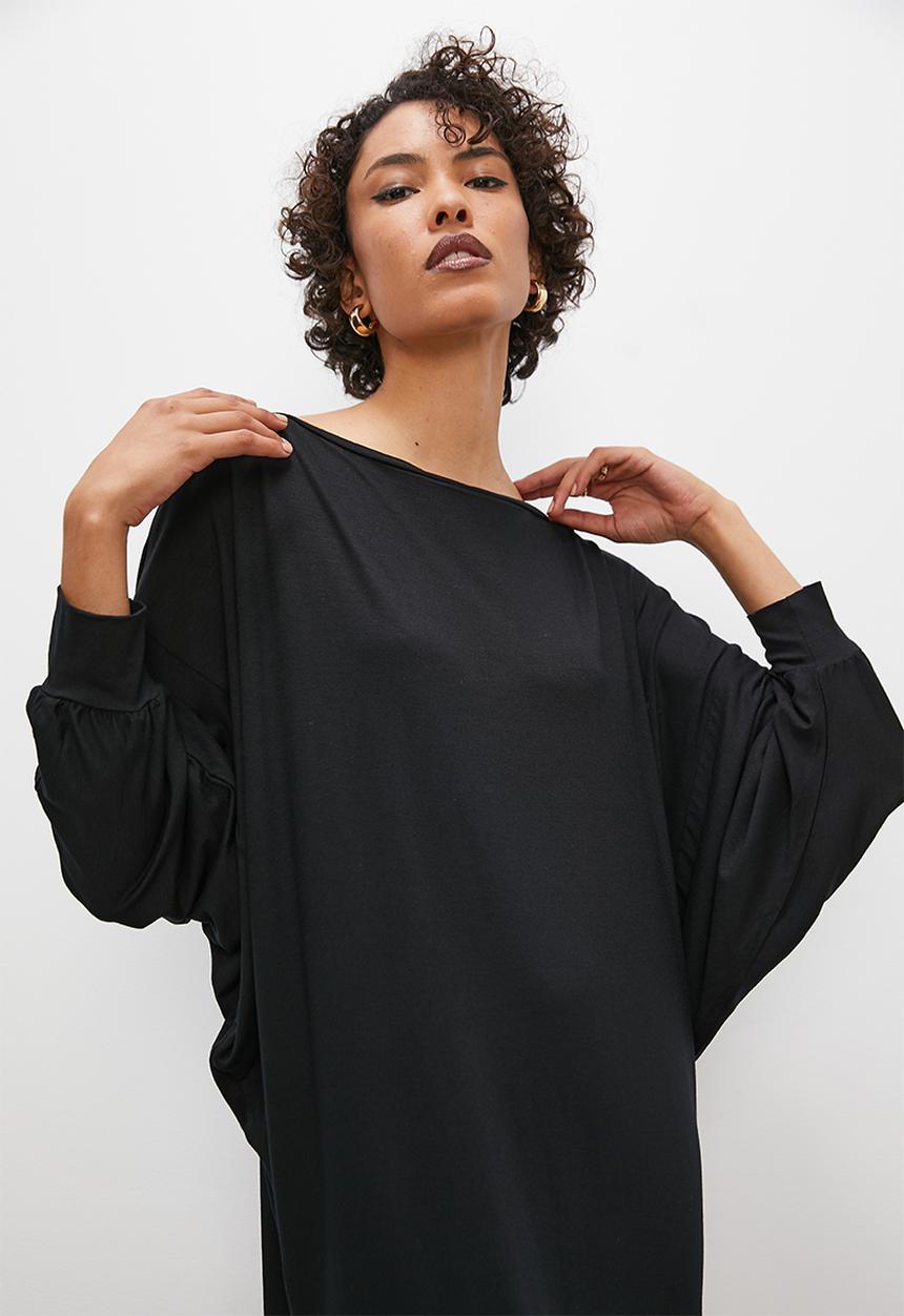 Superbalist - Off the shouldermidaxi slouch dress - black
