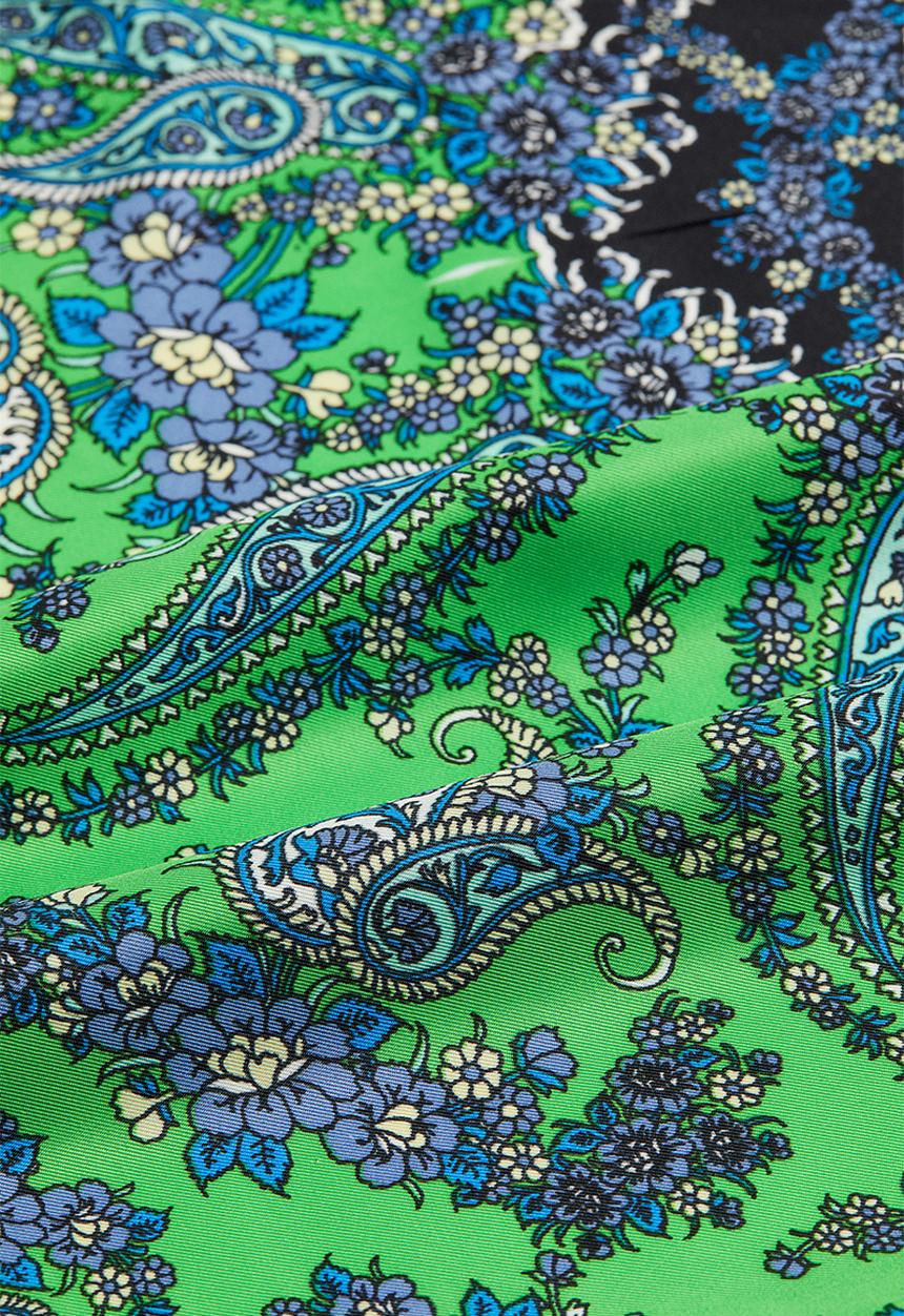 H&M - Satin scarf - green/paisley patterned