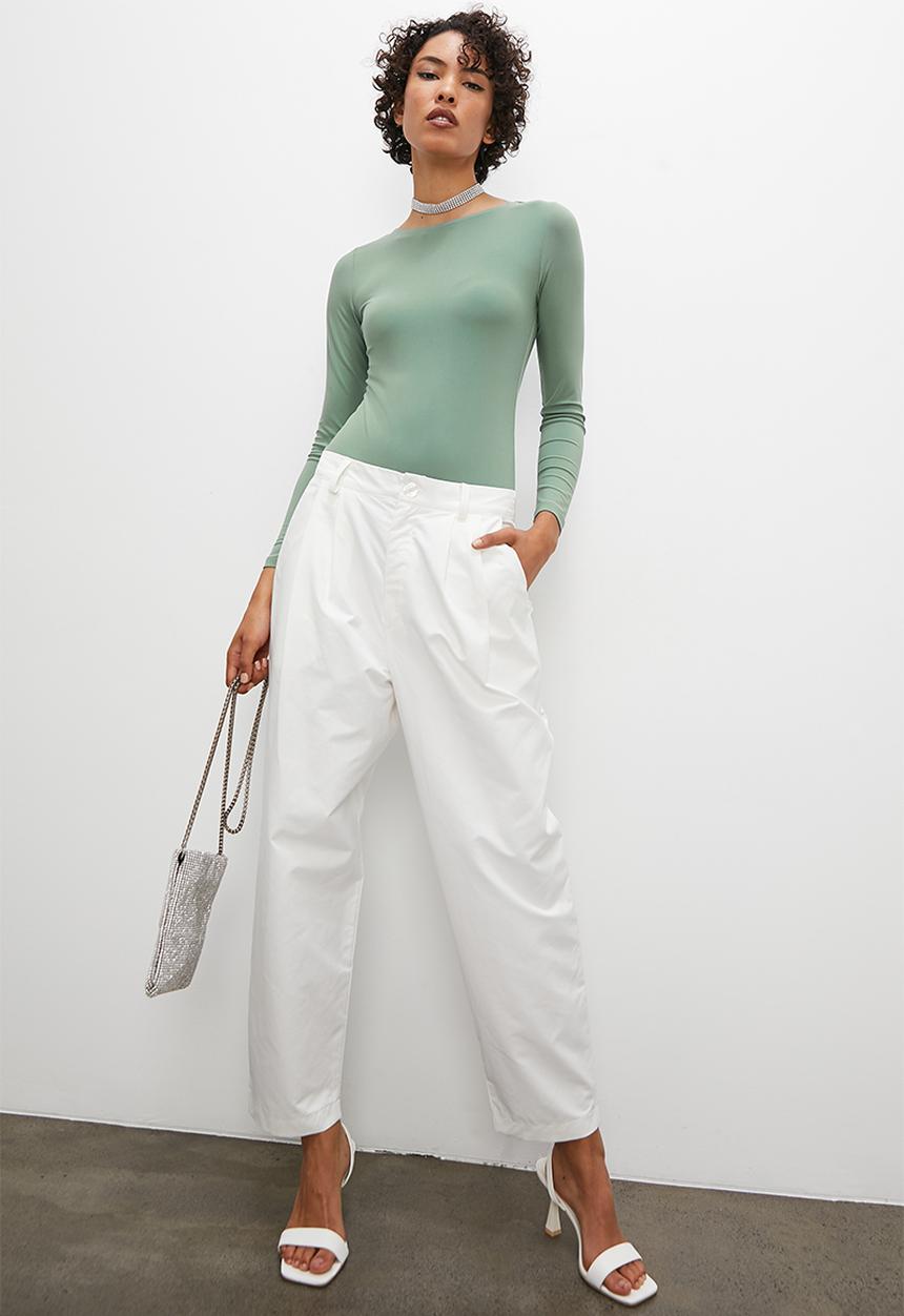 Superbalist - Long sleeve boat neck bodysuit - smoked sage