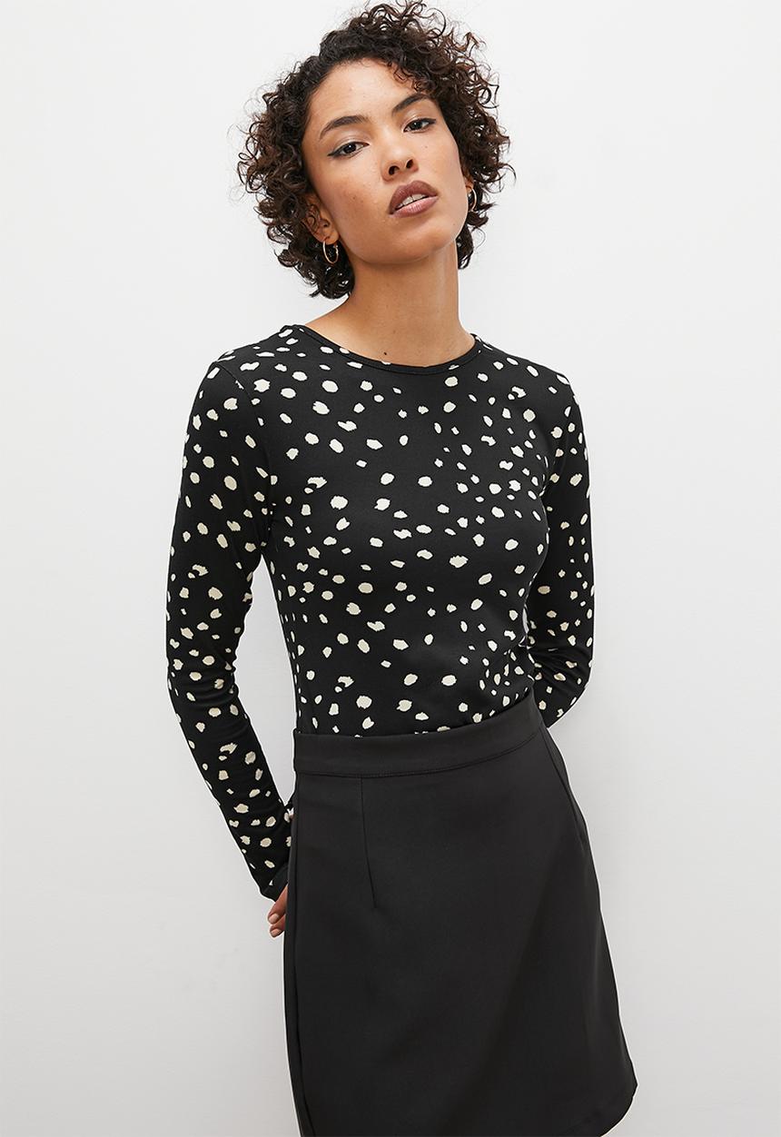 Superbalist - Printed back tie top - black & white