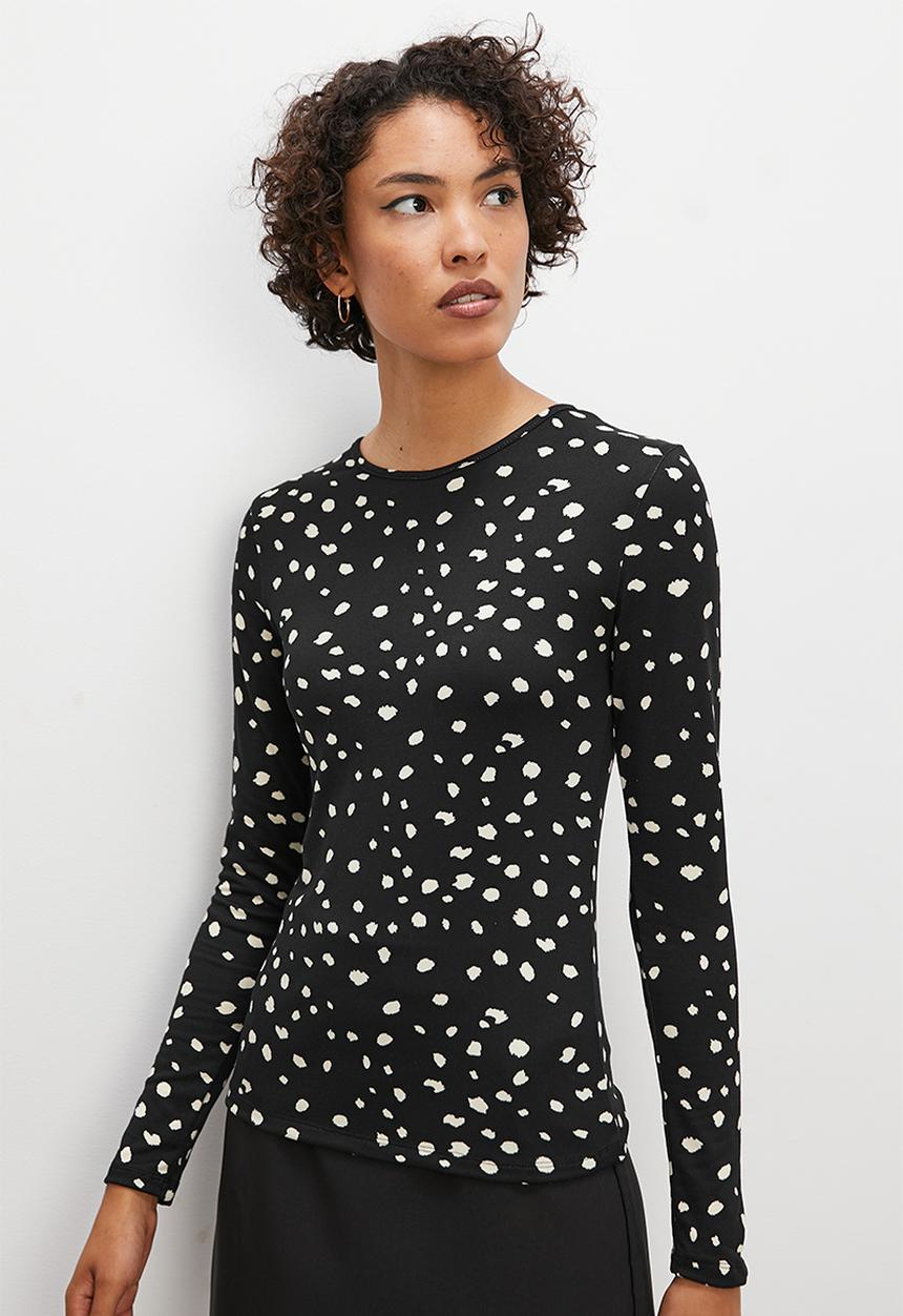 Superbalist - Printed back tie top - black & white