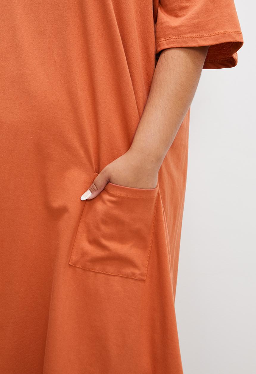 Superbalist - Midi tee dress with pockets - rust